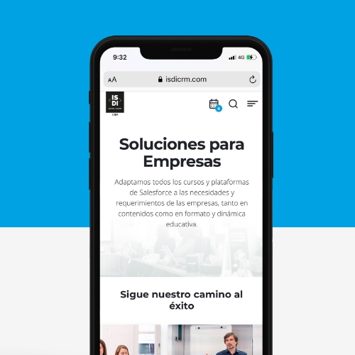 El site de ISDI CRM es totalmente responsive