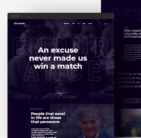 Design and implementation of a bilingual and responsive site to promote the figure of Toni Nadal as speaker.